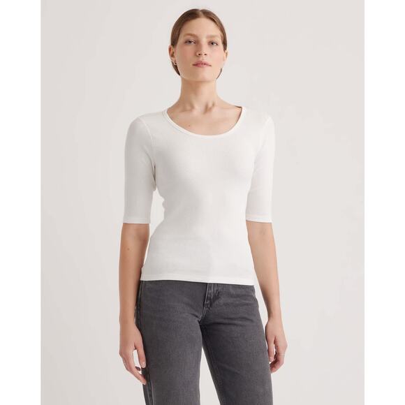 Organic Cotton Micro-Ribbed Elbow Sleeve - Picture 1 of 5